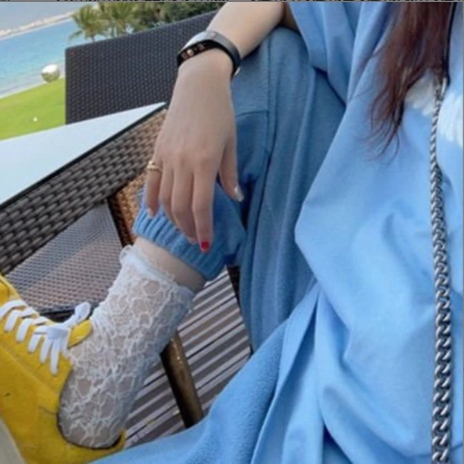 【BORAKOO】【吉莉】白色蕾丝钩花袜(一组 两双)