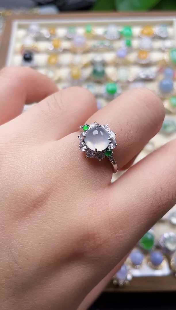 银S925镶嵌戒指翡翠64