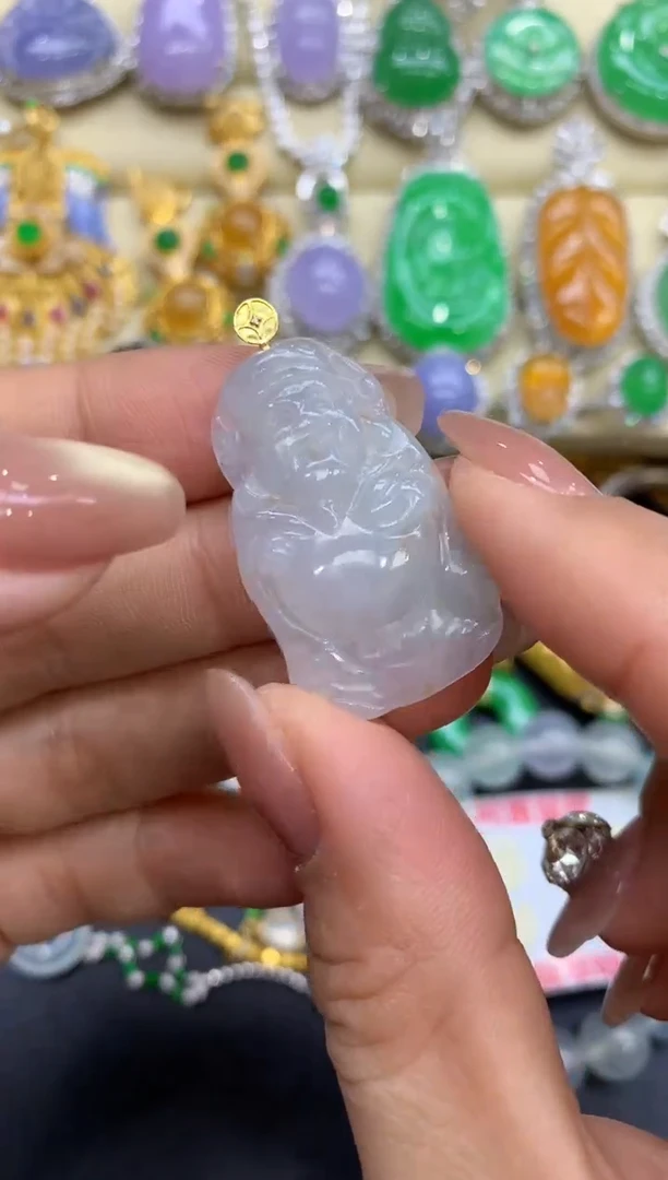 颈饰18K金镶嵌翡翠61-中国好珍宝