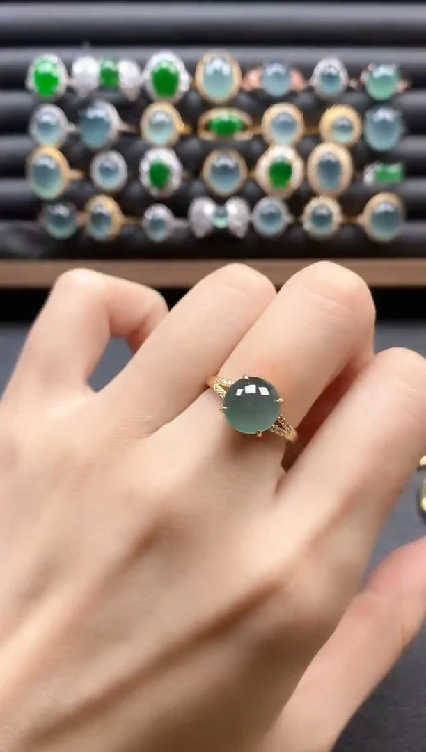 银S925镶嵌戒指翡翠51511