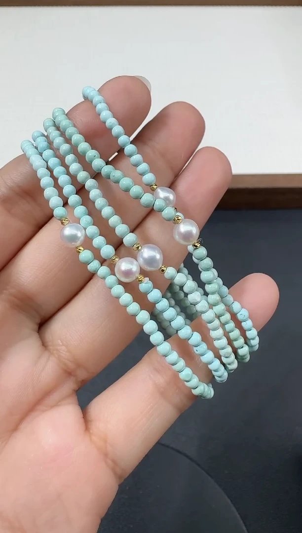 绿松石18K金镶嵌手串多样性一件H0710-S3793-201