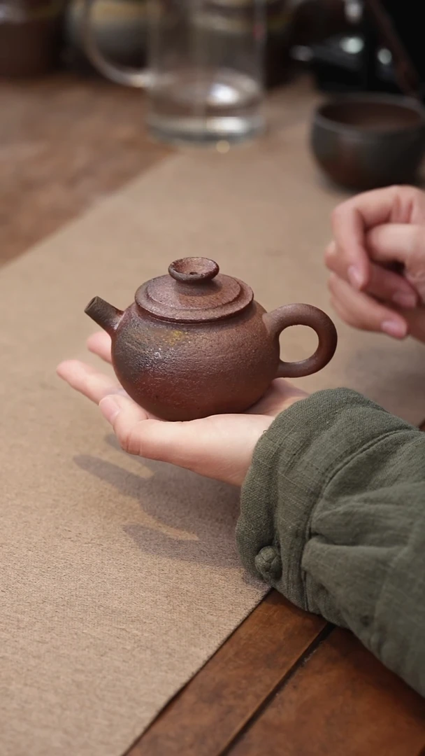 茶壶紫砂紫泥巨轮珠