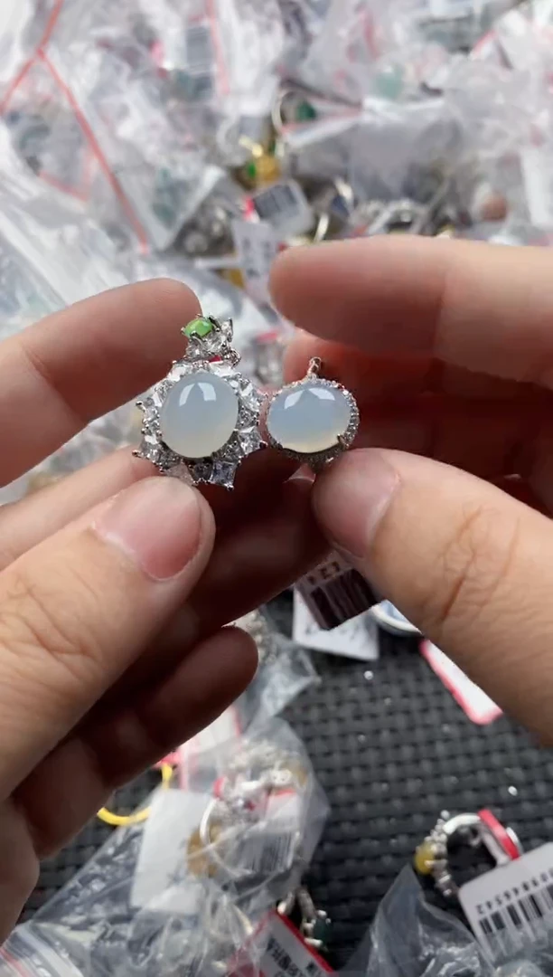 银S925镶嵌戒指翡翠101010-----1