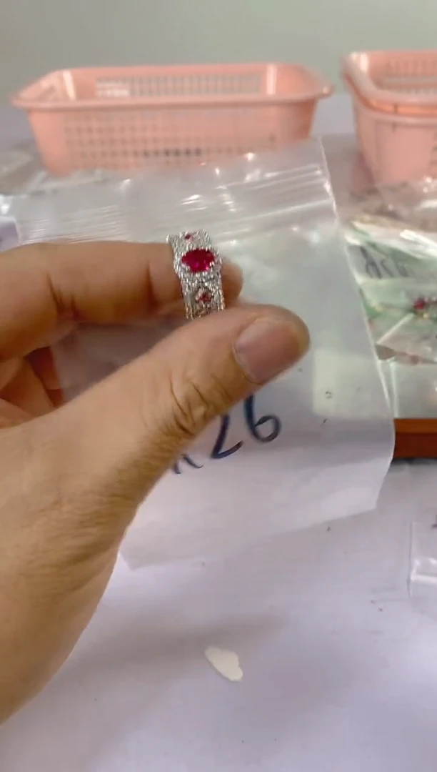 【闪购商品】水晶颈饰银S925镶嵌X26红宝，蓝宝，多样性发一件赠链