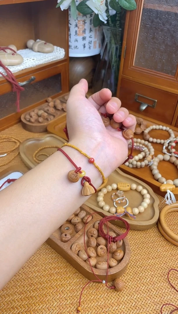 桃核竹节手串一物一拍莎莎