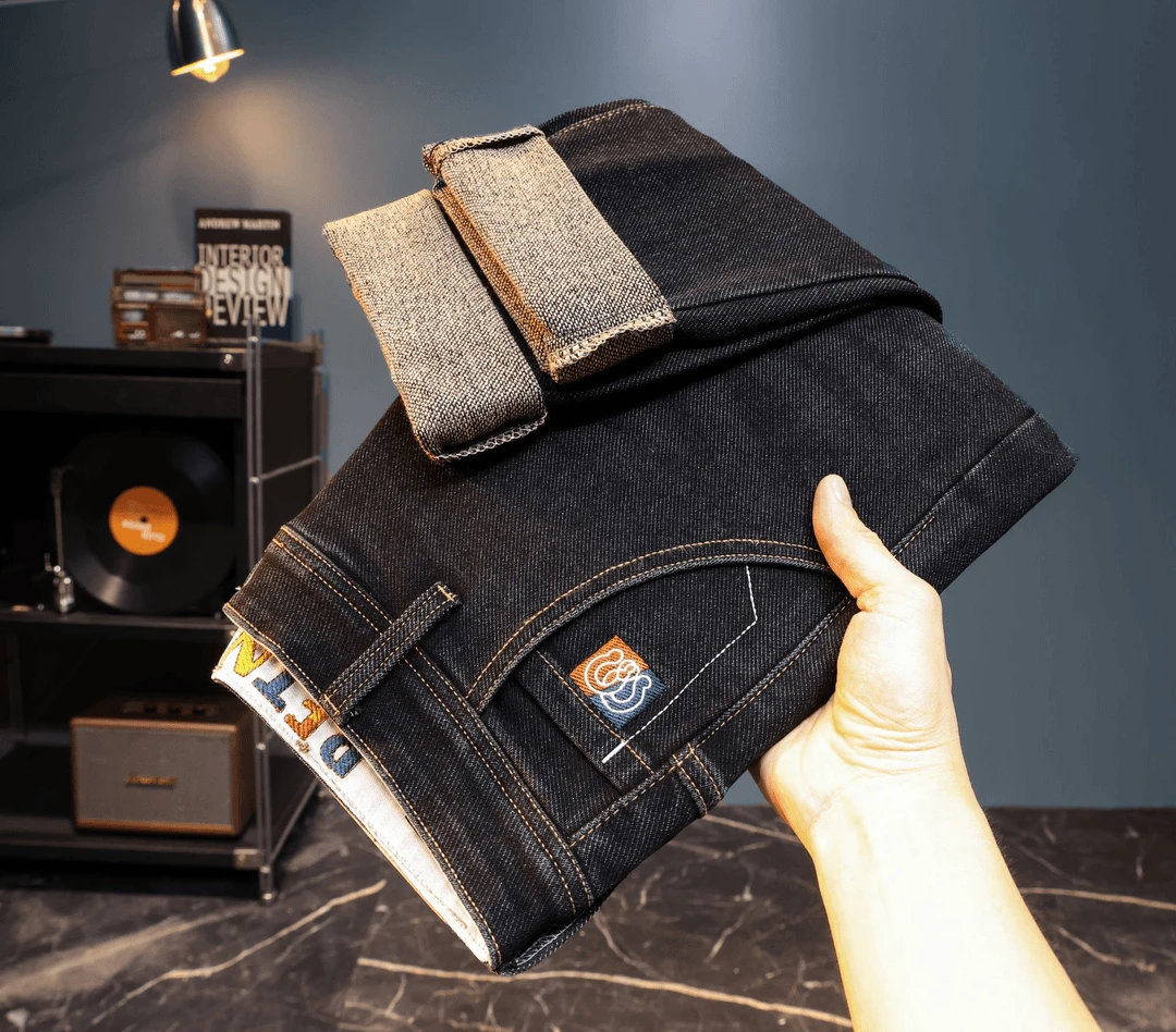 【加绒保暖】2025秋冬厚款加绒保暖男士牛仔裤弹力直筒百搭长裤子