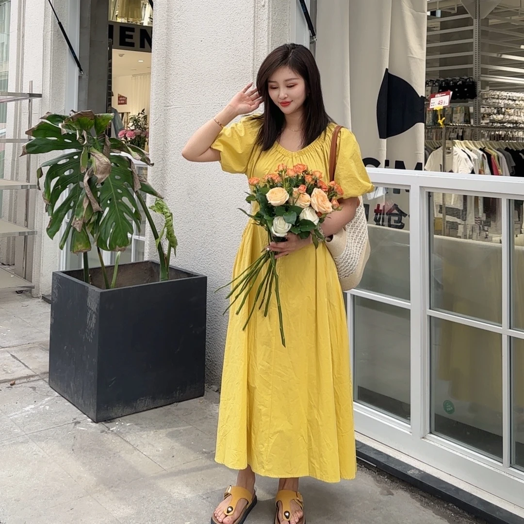 贝姐同款【白雪公主】夏季新款~显瘦后背系带收腰连衣裙133