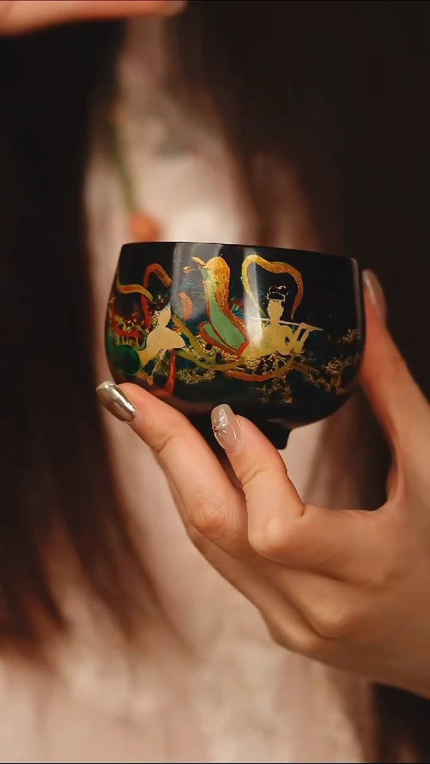 @犀皮手绘主人杯@非遗大漆