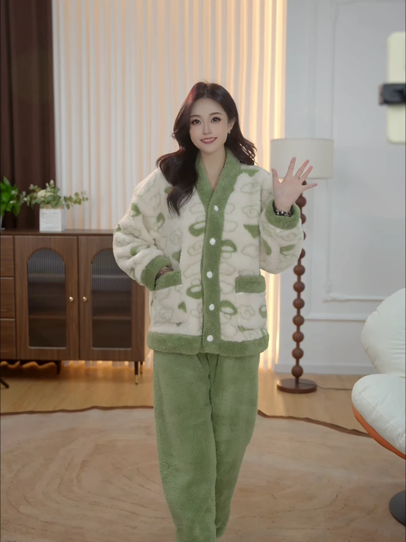 【祥云腾飞】2025年新款上新女士秋冬款时尚舒适休闲家居服套装CMY