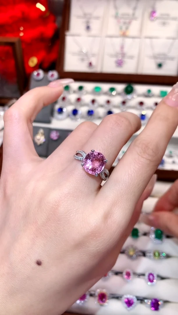 【闪购商品】碧玺戒指18K金镶嵌4.56ct/天然宝石/七天无理由