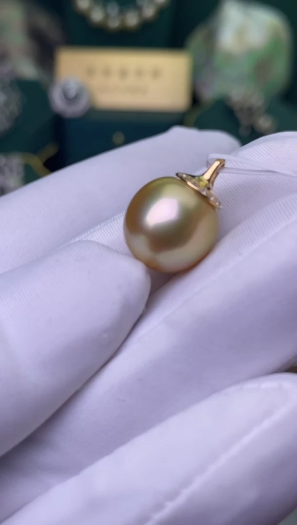 【闪购商品】海水珍珠耳饰18K金镶嵌12-13