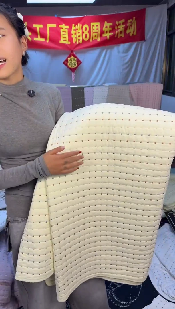 棉纯棉米黄色米粒秀230*250单床盖