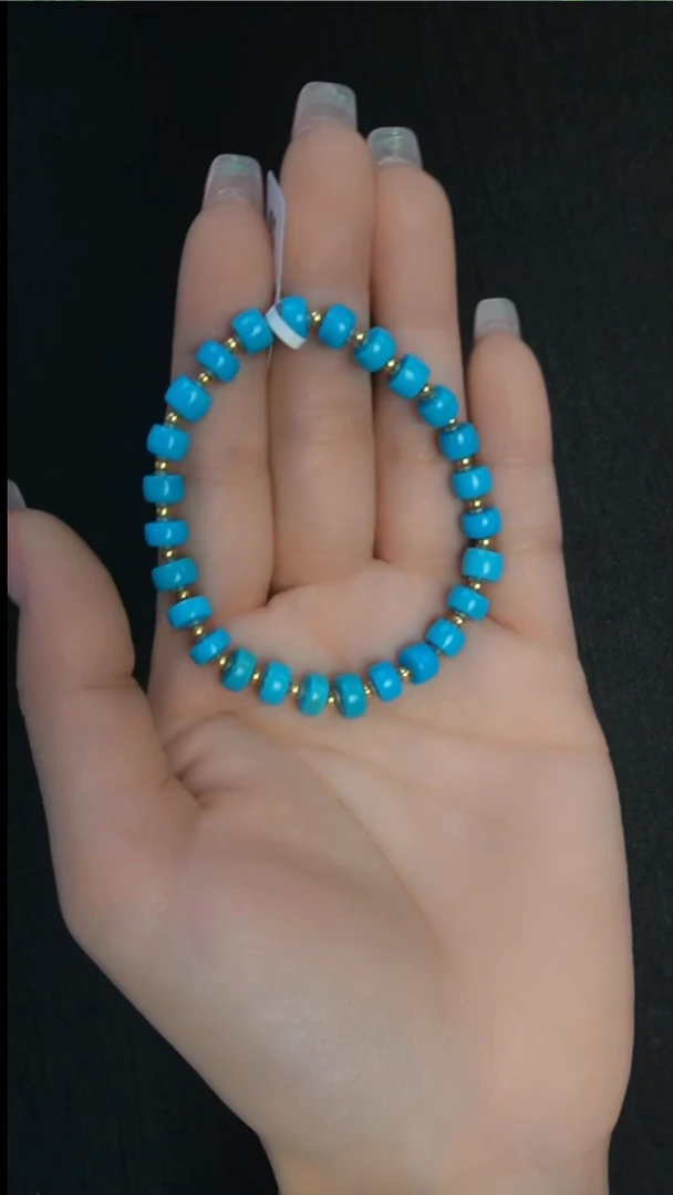 银S925镶嵌绿松石手串发货一件