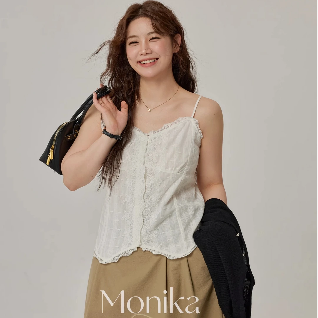 大码女装春装新款打底蕾丝白色吊带背心胖妹妹夏装内搭上衣通勤