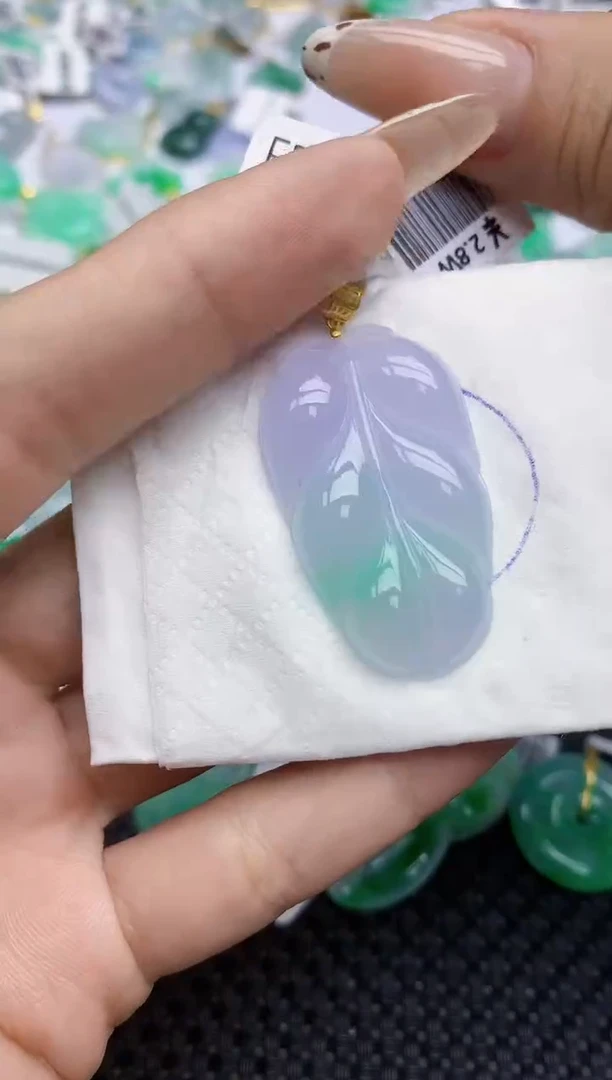翡翠18K金镶嵌颈饰442   天然翡翠A货