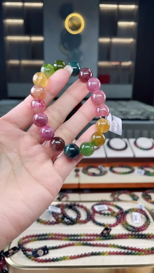 未镶嵌老矿碧玺单圈手串12mm+碧玺（多样性发一条）T