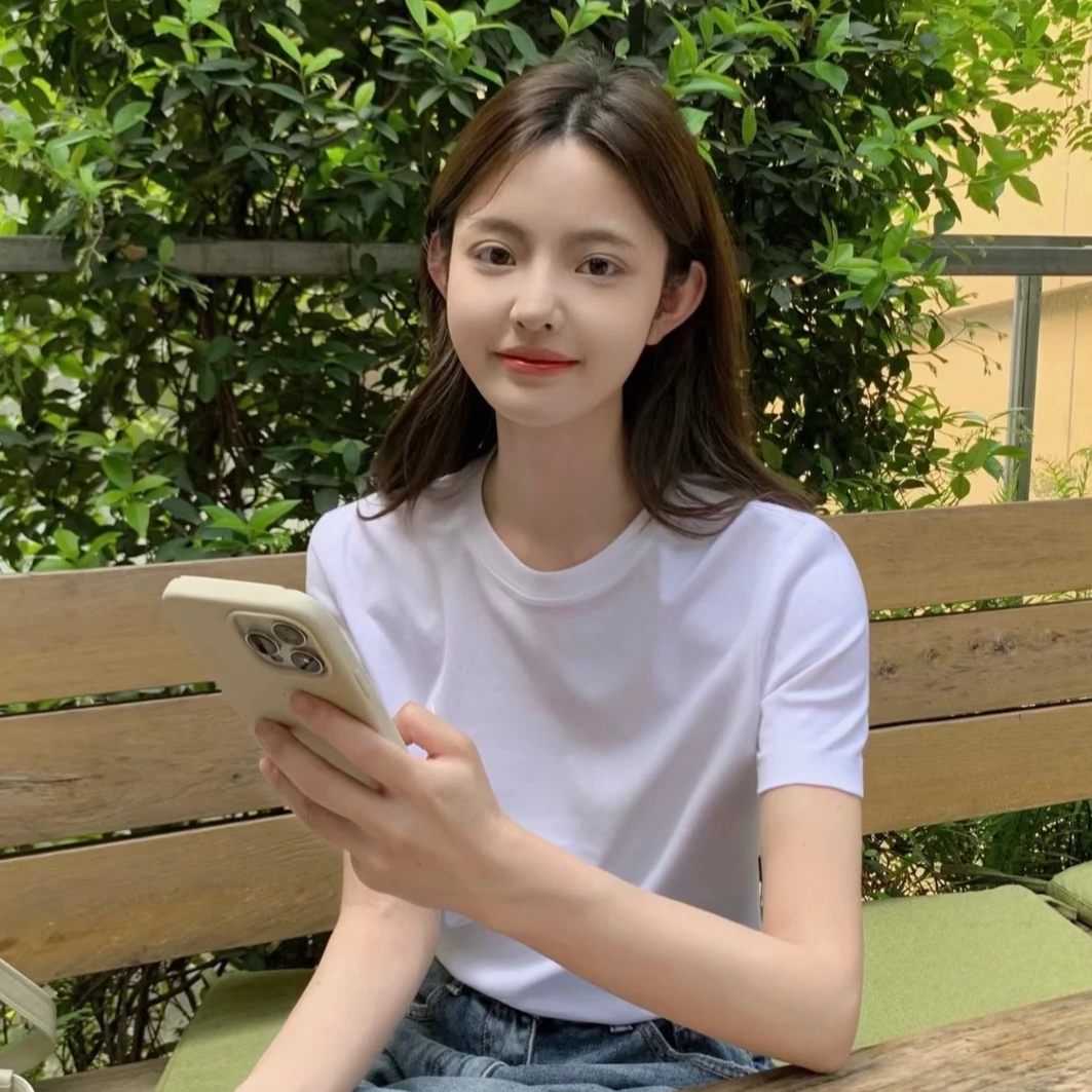 2025年新240克凉感索罗那正肩女T恤干爽透气舒适纯色简约情侣款