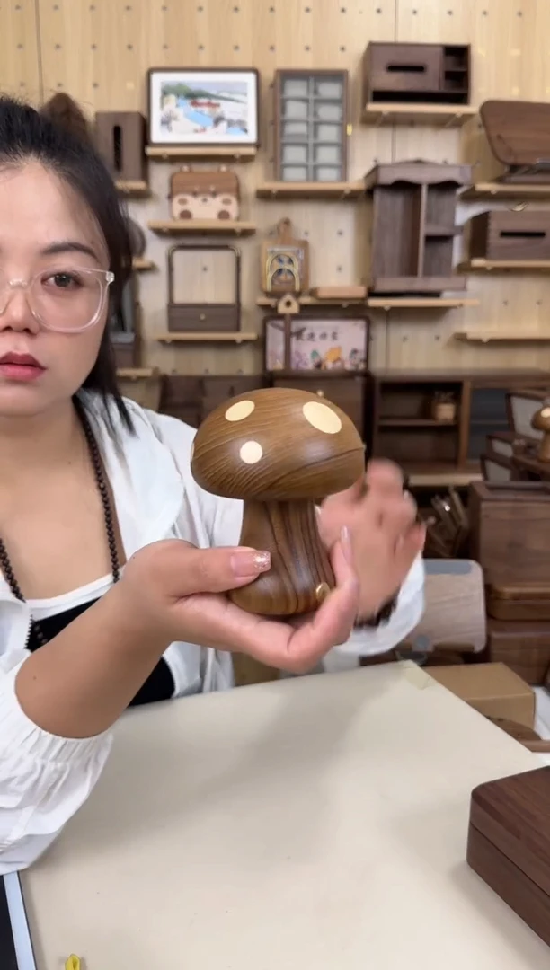 木柚木实木蘑菇灯