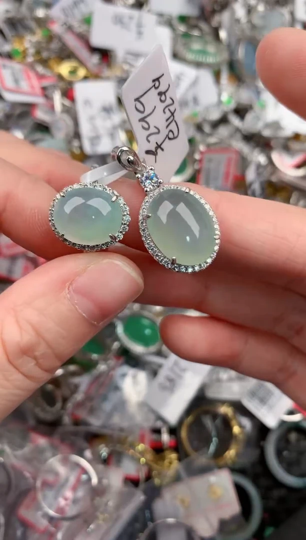 银S925镶嵌戒指翡翠111              8