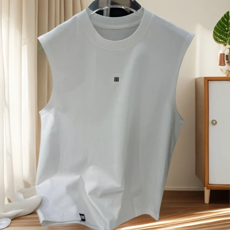 男士背心凉感无袖t恤圆领T恤男款夏季透气舒适简约休闲打底