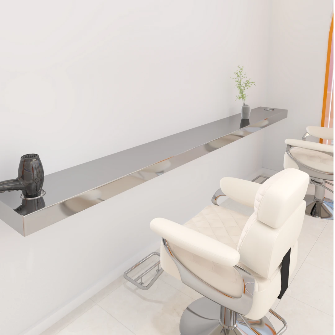 发廊专用理发店不锈钢带腿镜台网红美发店台面桌子烫染剪发长条