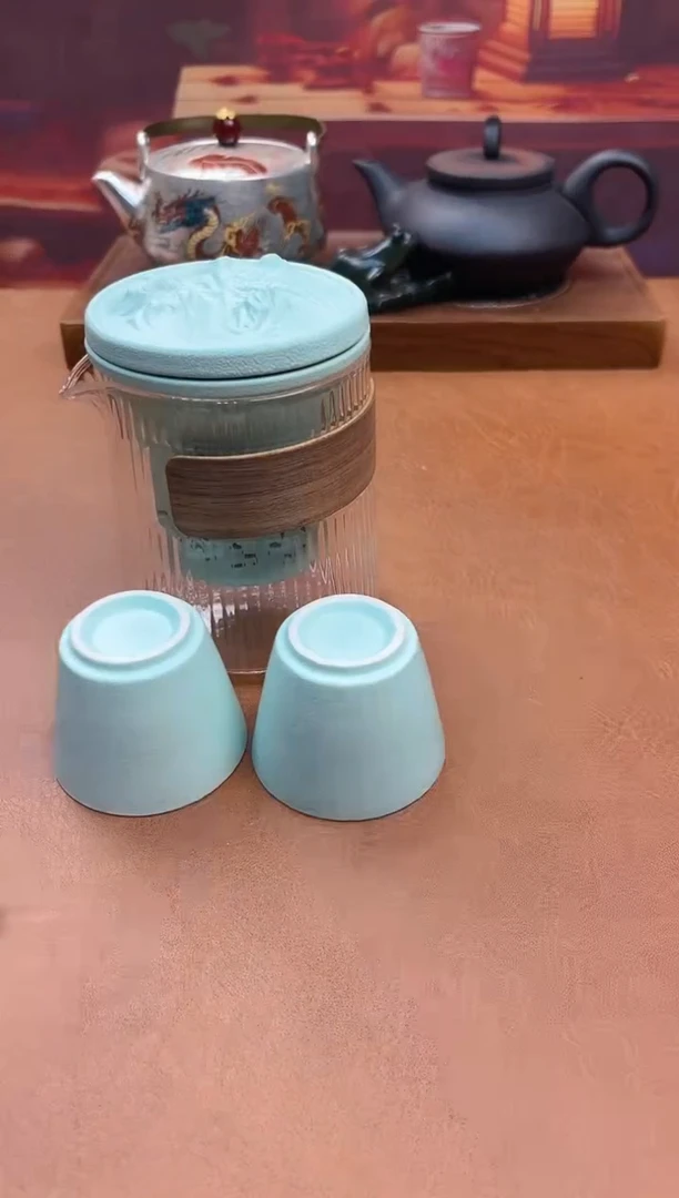 陶瓷茶具摆件旅行套组