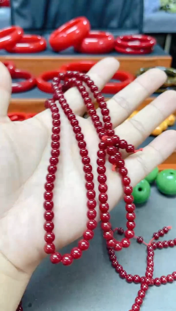 09号精品红色圆珠项链