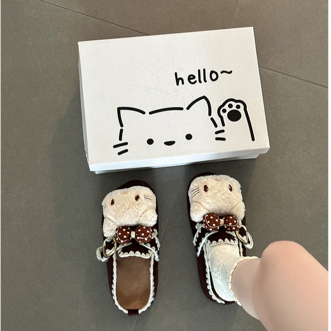 卡通可爱大头猫勃肯包头拖外穿女2025秋季新款爆款时尚百搭学生潮