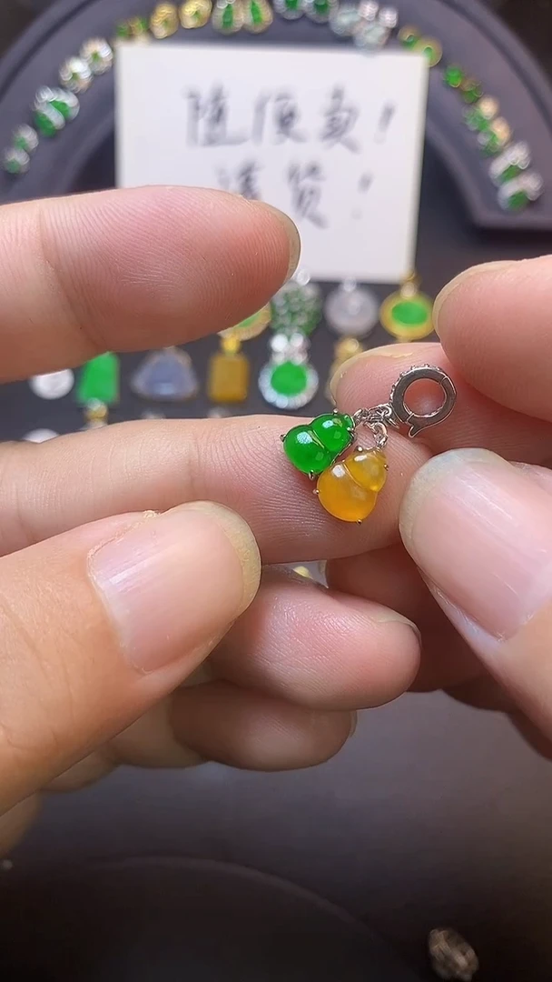 吊坠(不含链)银S925镶嵌翡翠1