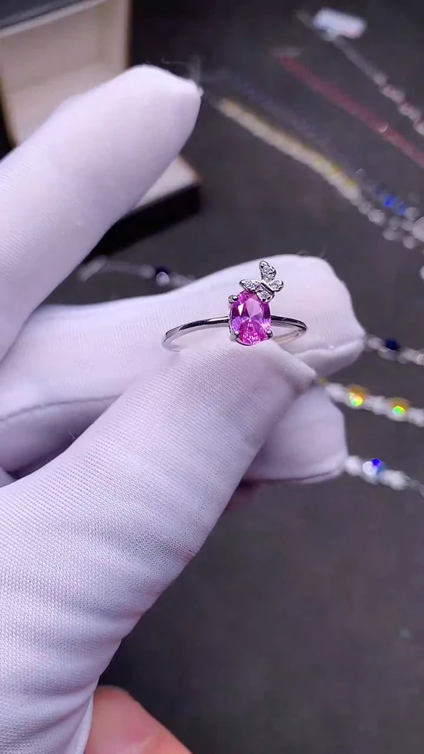 【闪购商品】彩色蓝宝石戒指银S925镶嵌.......