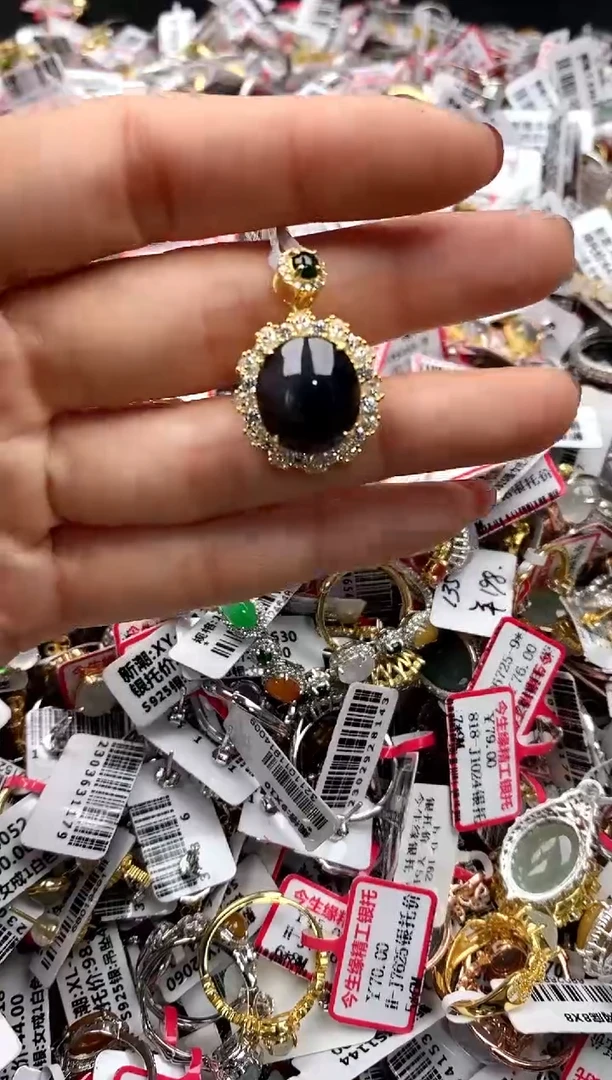 【闪购商品】翡翠戒指银S925镶嵌222222    5