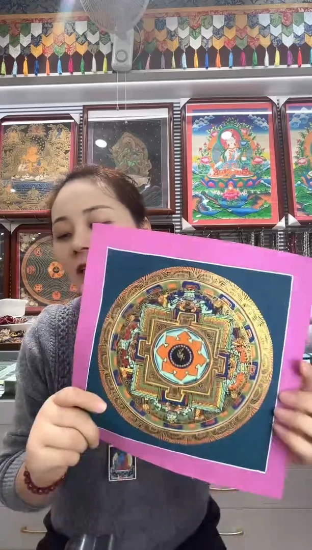 卷轴画咒轮  纯手绘唐卡 （不退不换）