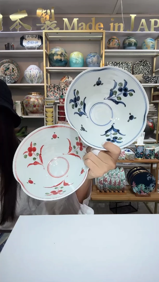 陶瓷一诚陶苑手绘万历大面碗18.3cm2件套