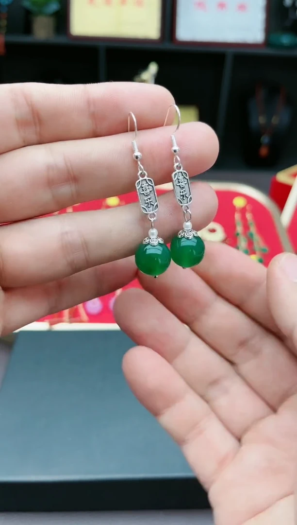 【闪购商品】玛瑙/玉髓耳钉银S925镶嵌322000