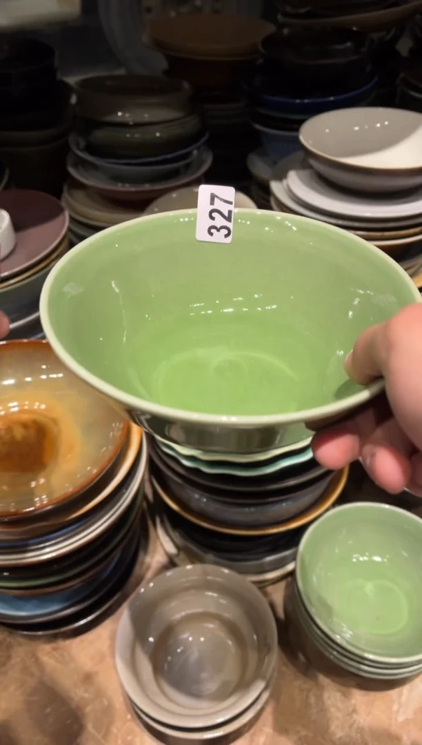 【闪购商品】瓷片327梅子青手工粥碗1个