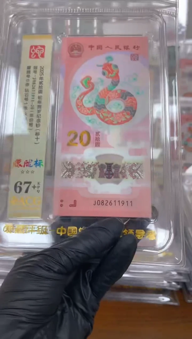 塑料2025蛇钞 真钞 评级封装