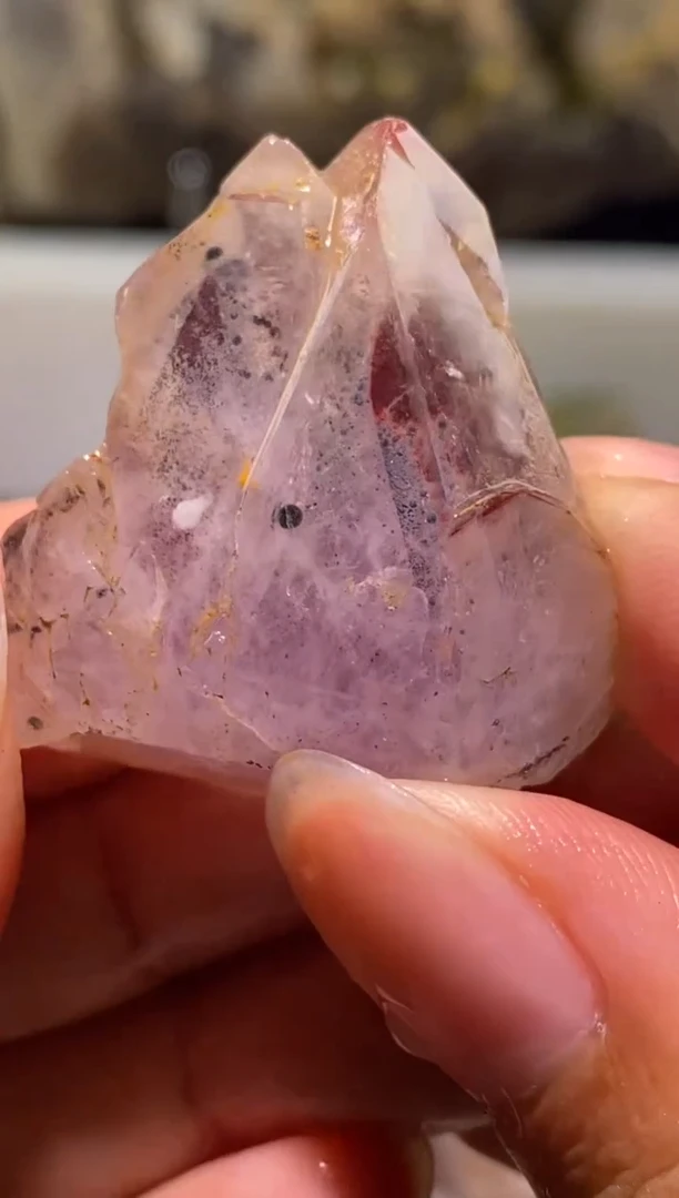 未镶嵌珠宝半成品水晶103号 三色包体超七花园水晶