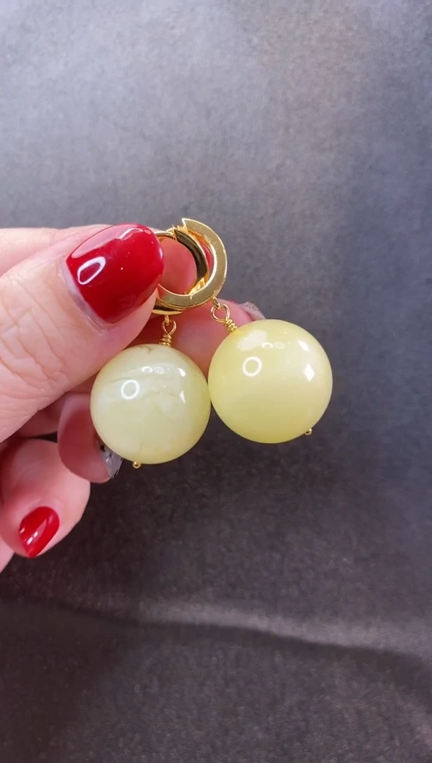 【闪购商品】琥珀耳饰未镶嵌耳环