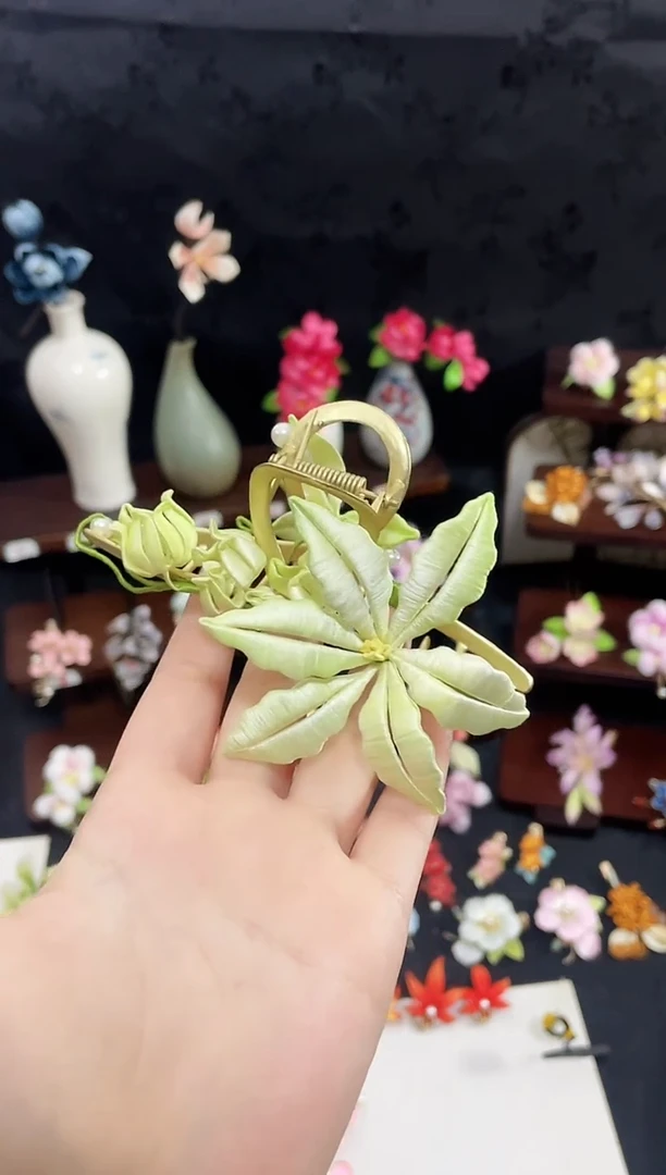 非遗绒花缠花抓夹