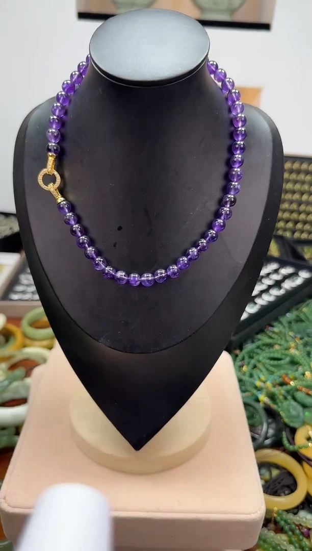 颈饰未镶嵌紫晶卡8+紫水晶妈妈链