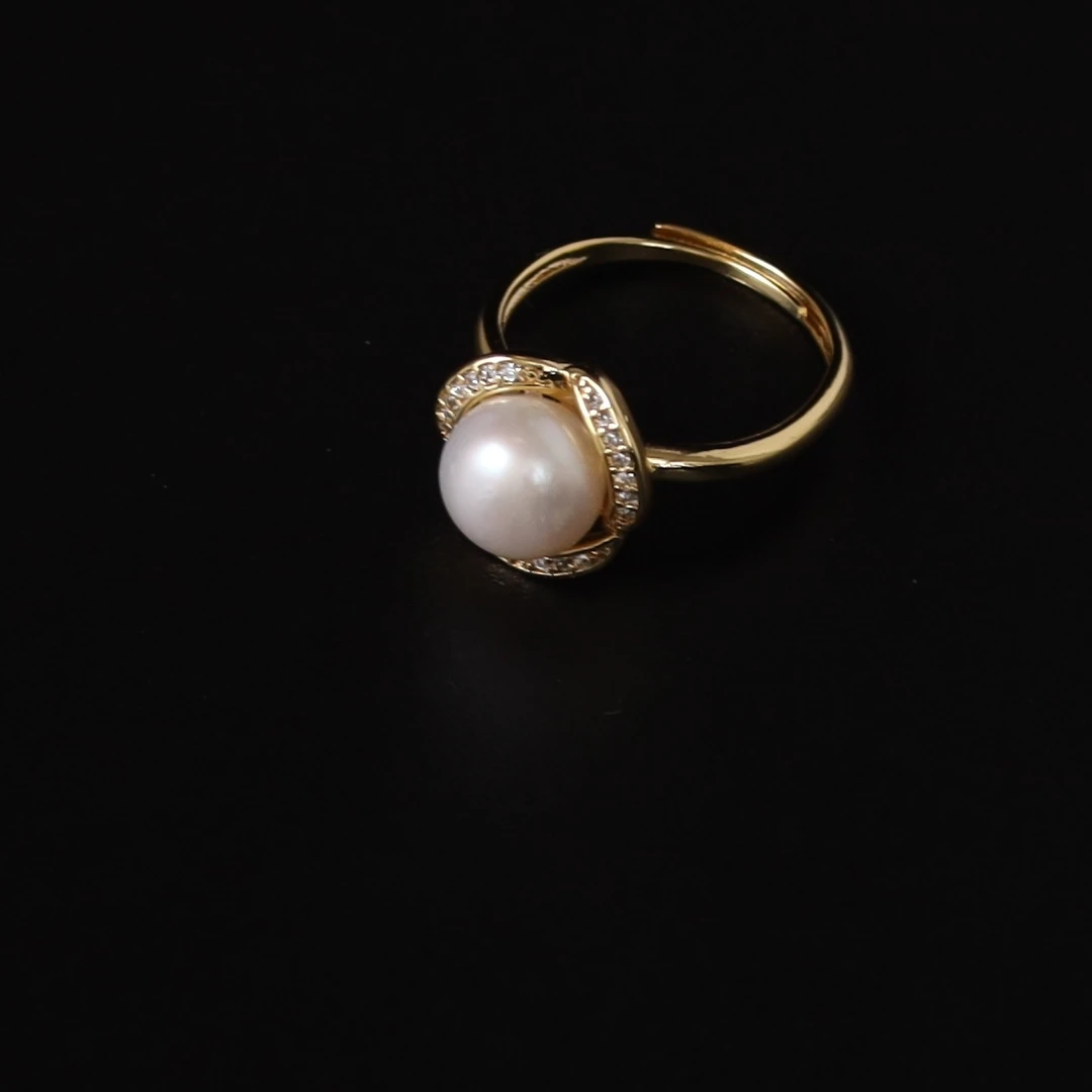 淡水珍珠花圈戒指