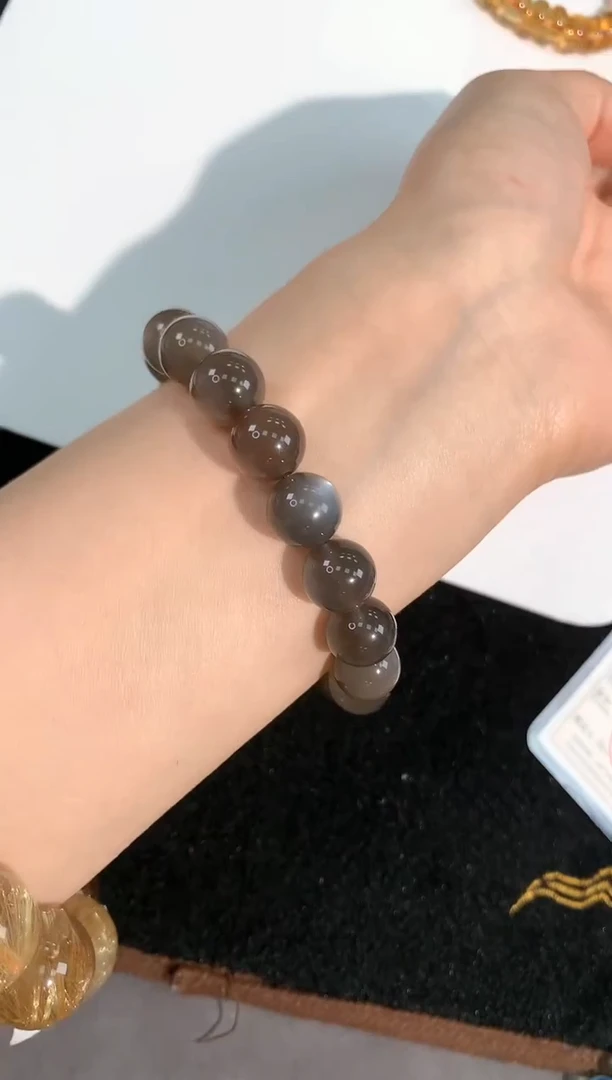 【闪购商品】月光石手链未镶嵌106号黑月光单圈11mm