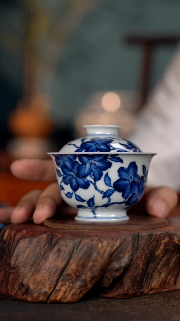洪印慕明杜鹃花盖碗