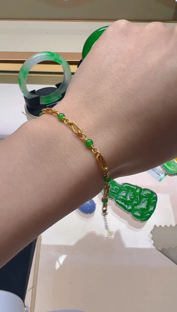【闪购商品】翡翠手链18K金镶嵌多样性团购发一件