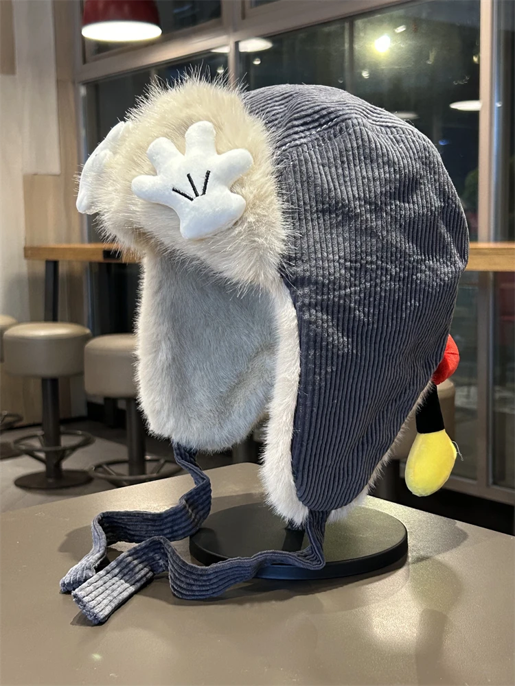 可爱卡通毛绒雷锋帽男女冬季加厚保暖护耳帽户外骑车雪地飞行员帽