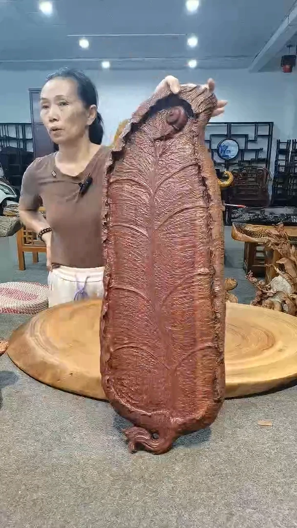 木阿*金星 紫檀木，大叶有成，干泡，77-26-4，手工雕刻