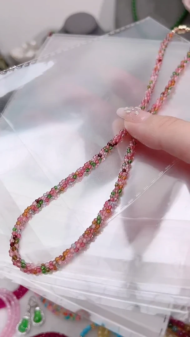 颈饰合金尖晶石粉彩麻花39.9