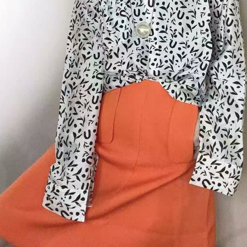 【HAV】  新款时髦百搭质感高腰对称口袋纯色半身裙