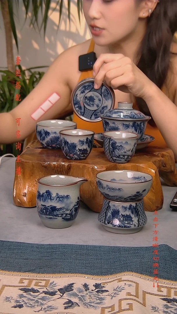 简装家用款7件套 老陶泥开片纹陶瓷茶具
