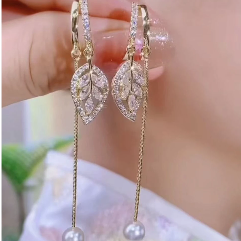 铜合金锆石耳饰 （40号）C型直针一夜暴富时尚耳饰精致简约耳环